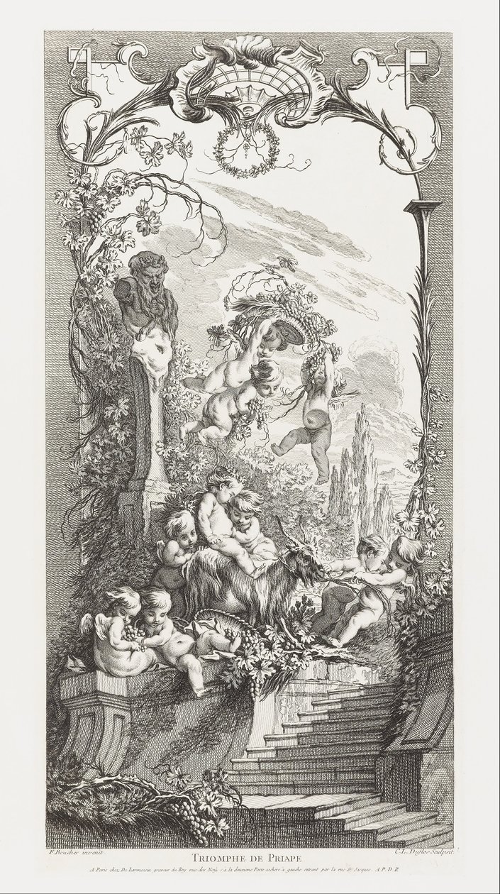 Triapf af Priapus i nye stykker til skærme (nye koncepter for Sc af François Boucher
