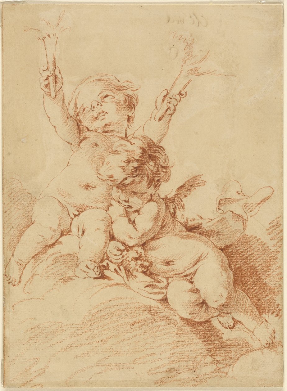 To Putti af François Boucher
