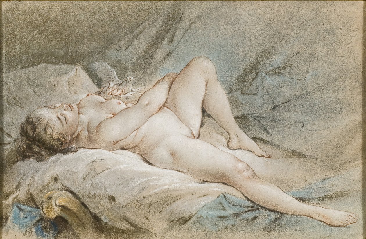 Venus leger med to duer af François Boucher
