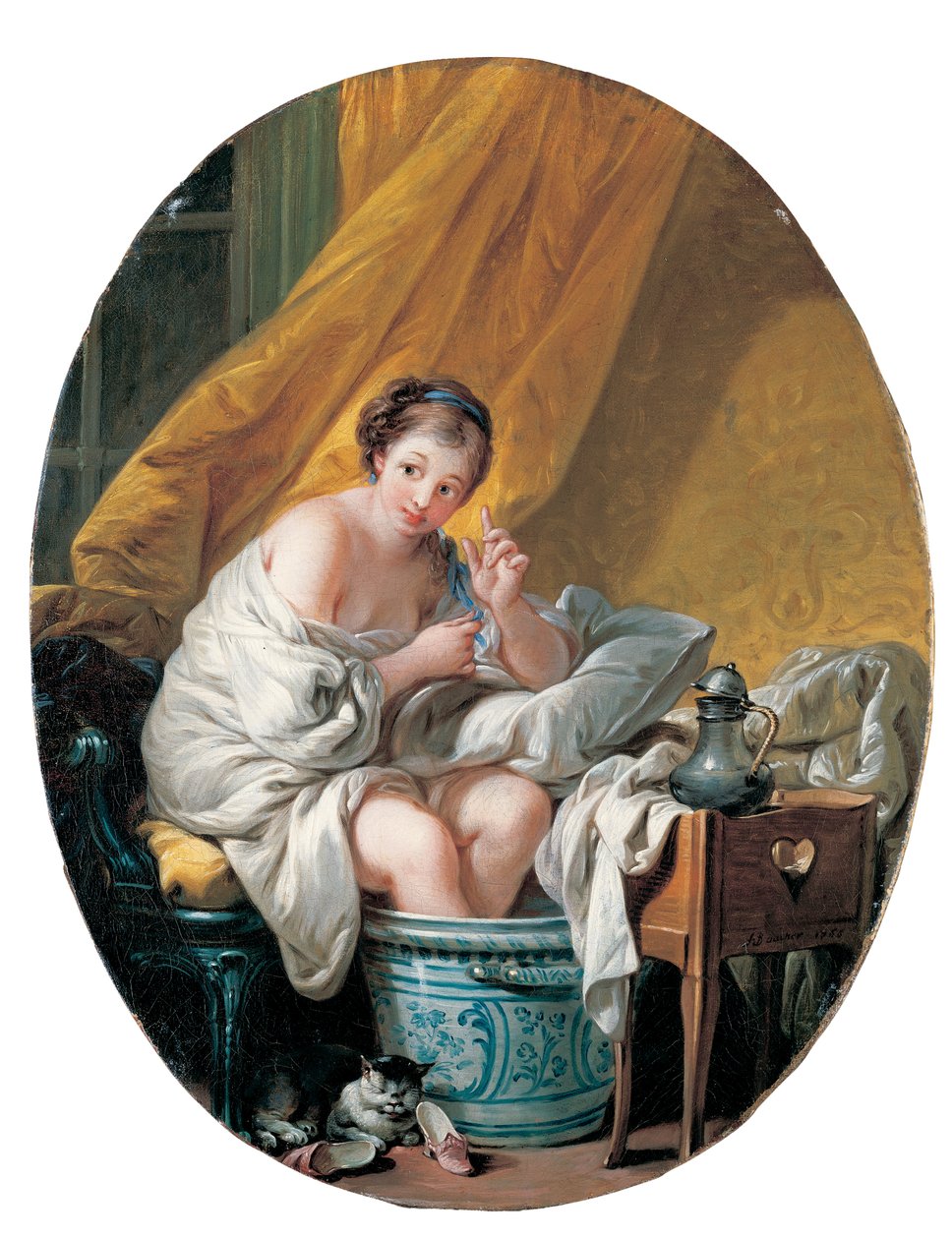 Ung kvinde tager et fodbad, 1766 af François Boucher