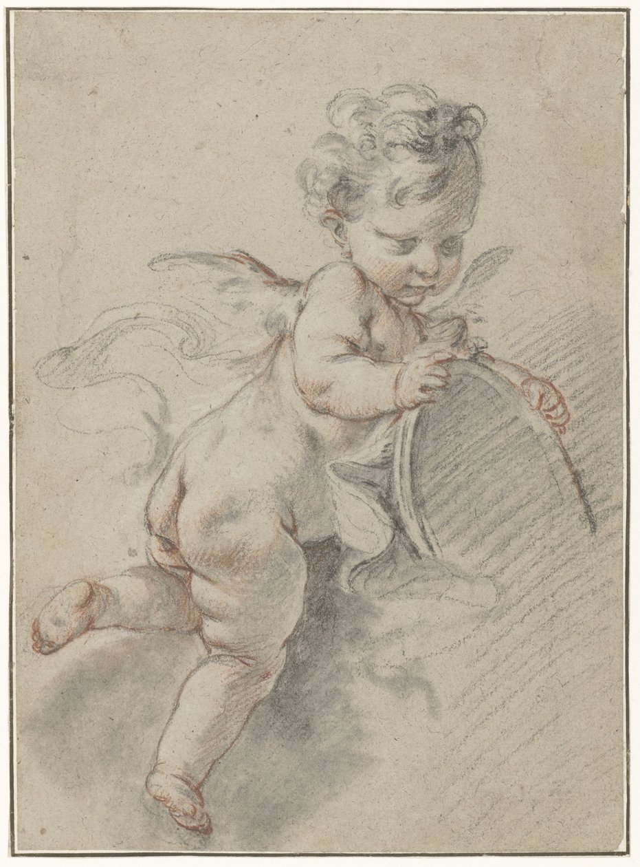 Flydende putto med toiletspejl af François Boucher