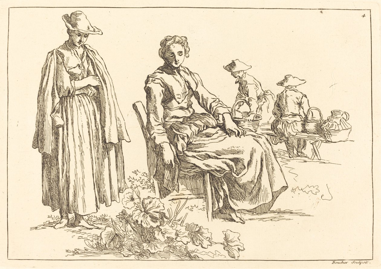 Figurer i et Landskab af François Boucher after Abraham Bloemaert