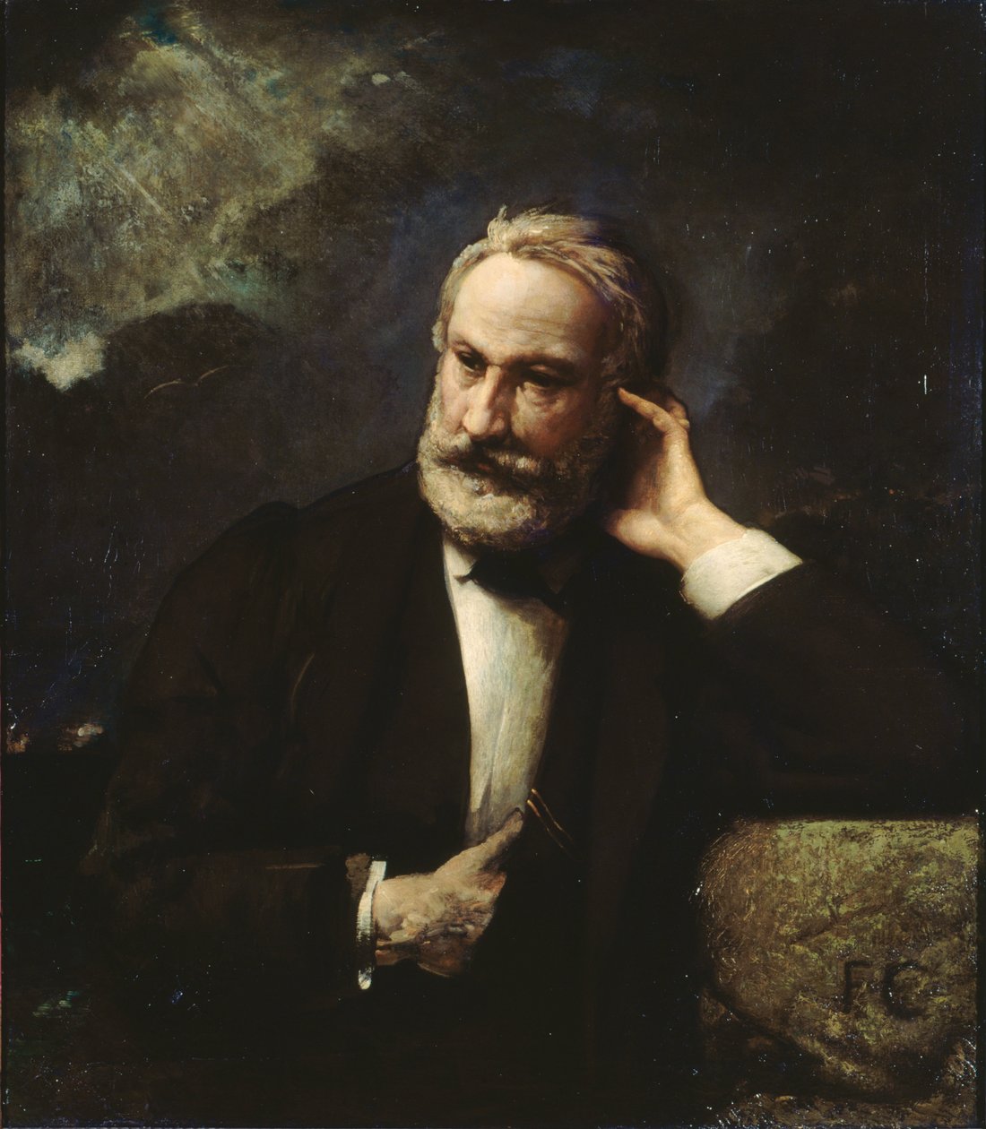 Portræt af Victor Hugo 1802-1885, ca 1868. af François Chifflart