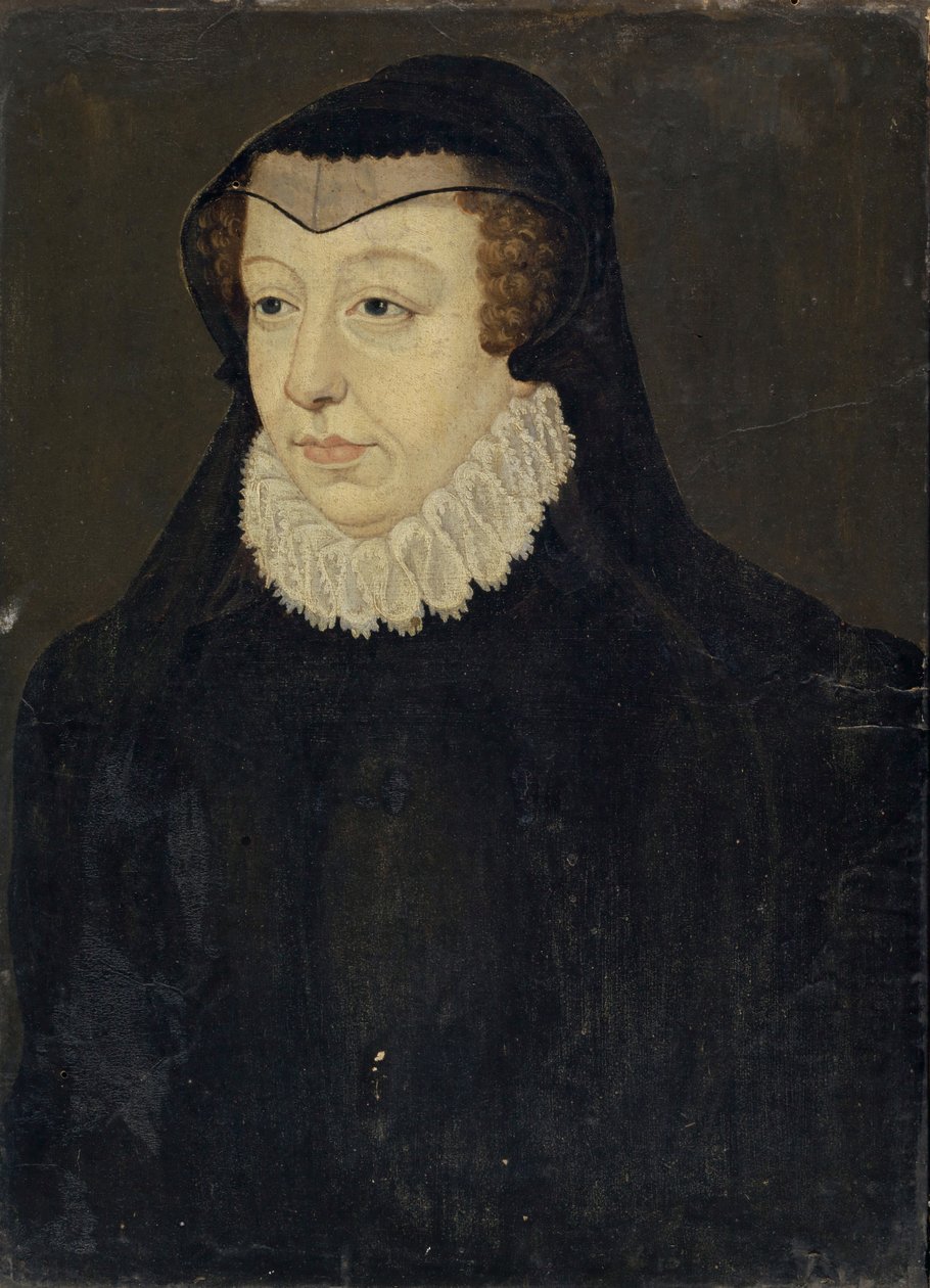 Katarina af Medici, dronning af Frankrig, som enke af François Clouet