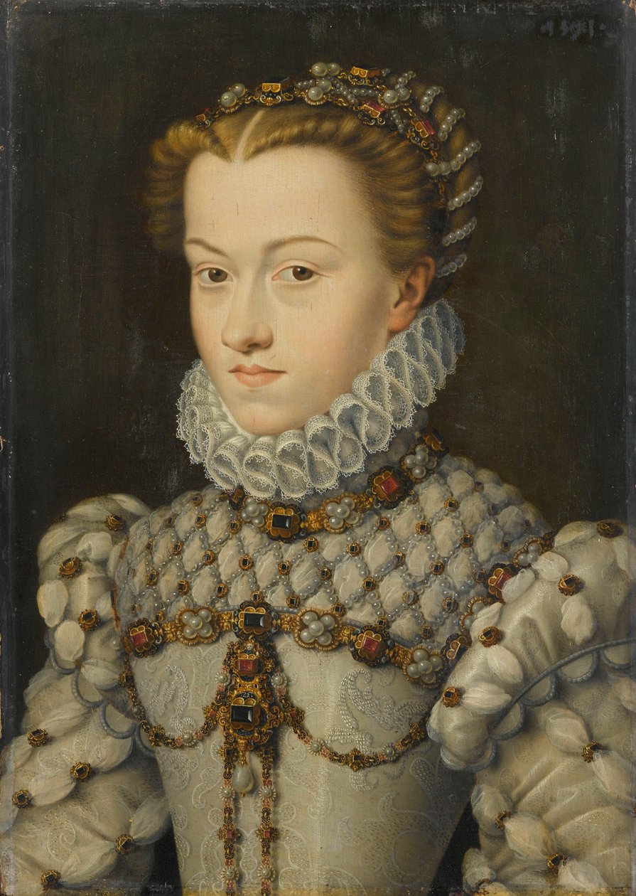Elisabeth af Østrig 15541592, dronning af Frankrig, ca 1571-1572 af François Clouet