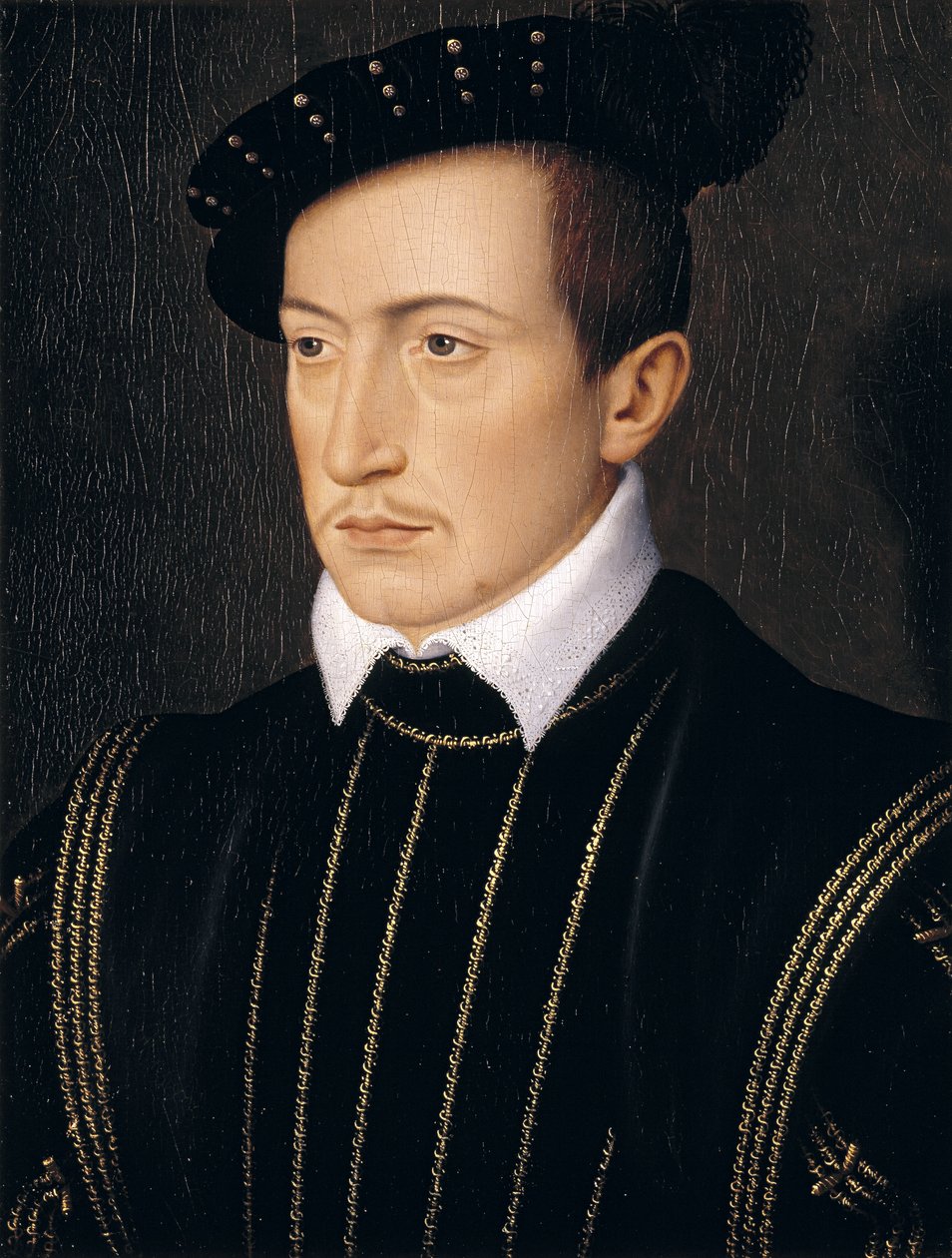 Guy XVIII, Comte de Laval, ca. 1540 (olie på egetræspanel) af François Clouet