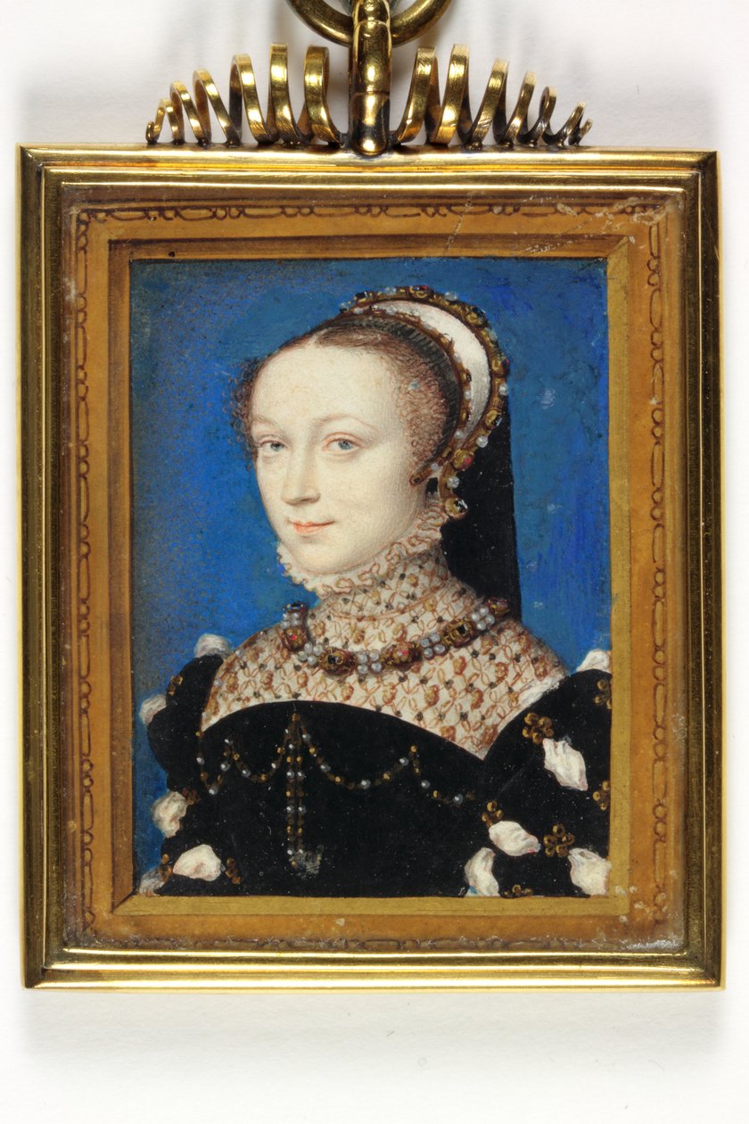 Lady Elizabeth Fitzgerald, grevinde af Lincoln (akvarel og kropsfarve på vellum) af François Clouet