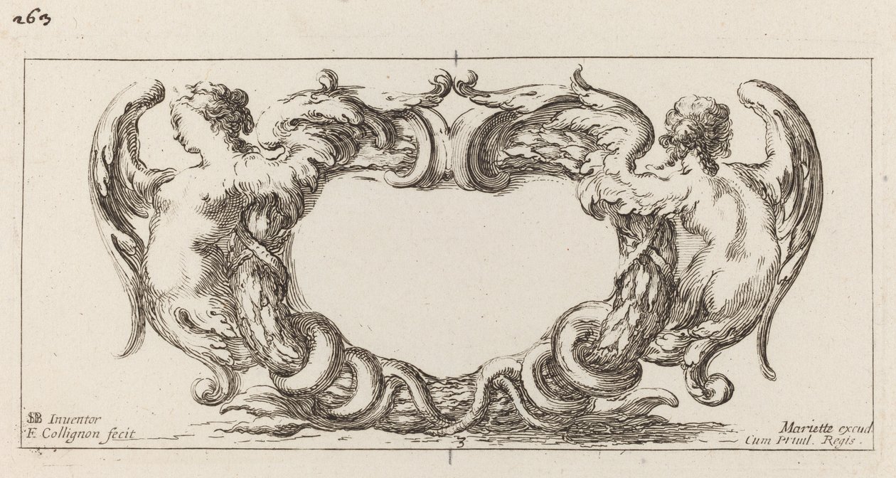 Cartouche af François Collignon after Stefano Della Bella