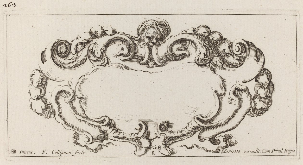 Cartouche af François Collignon after Stefano Della Bella