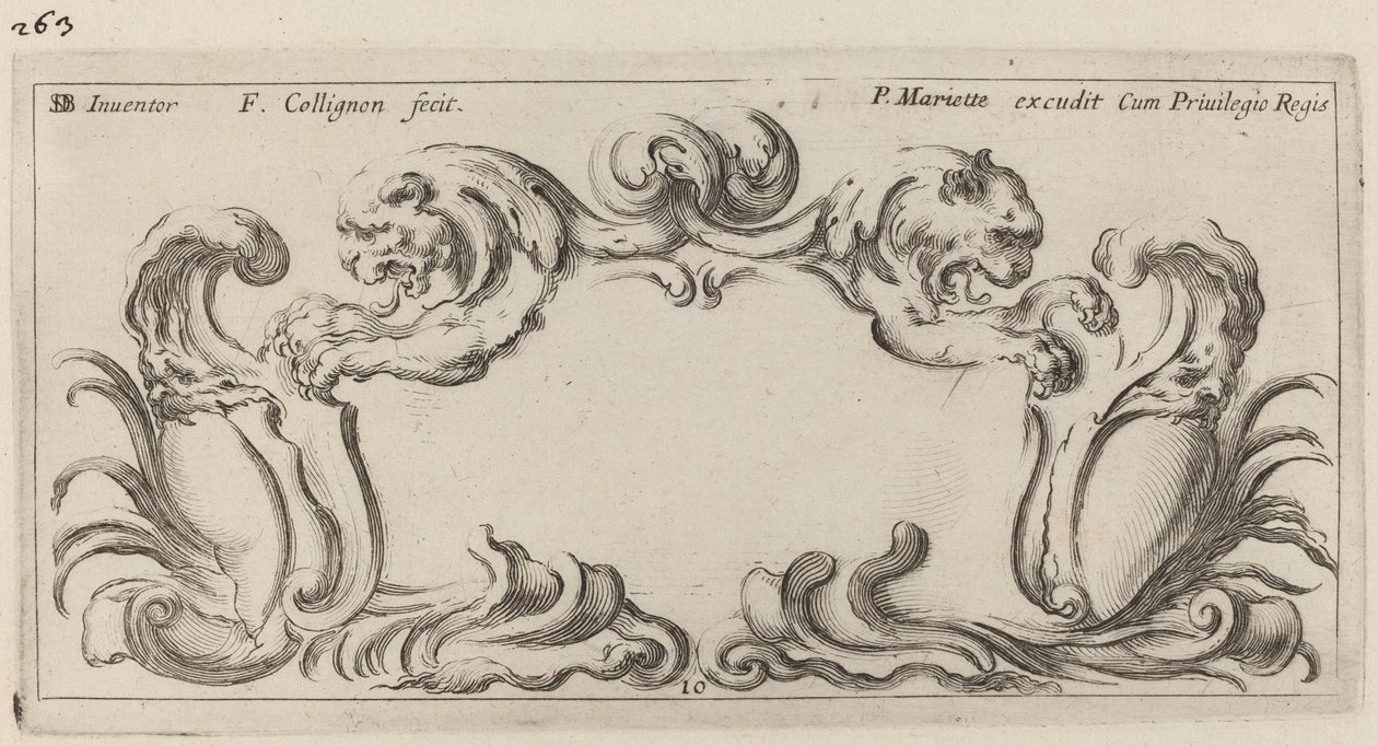 Cartouche af François Collignon after Stefano Della Bella