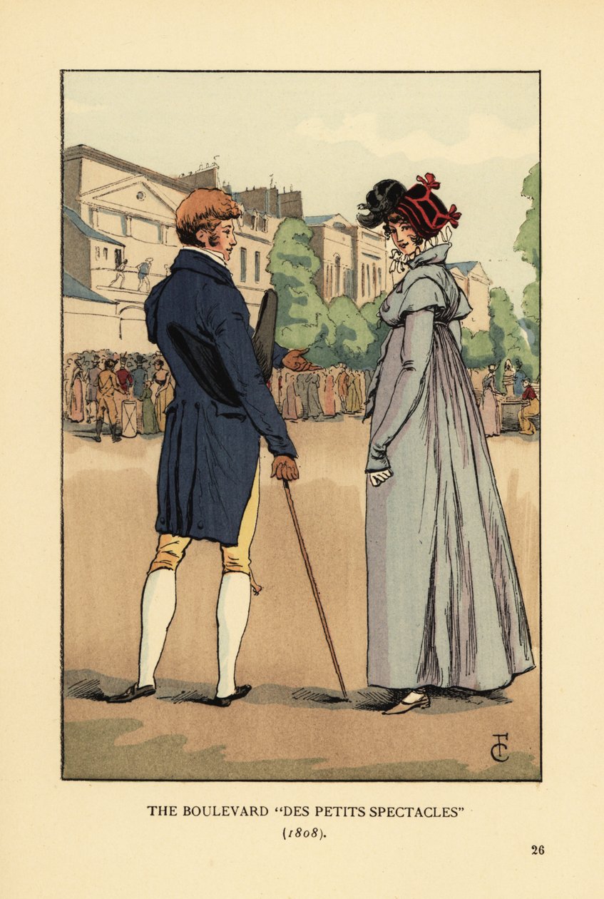 Moderigtigt par, der slumrer det på Boulevard du Temple, Paris. Boulevard des Petits Spectacles af François Courboin