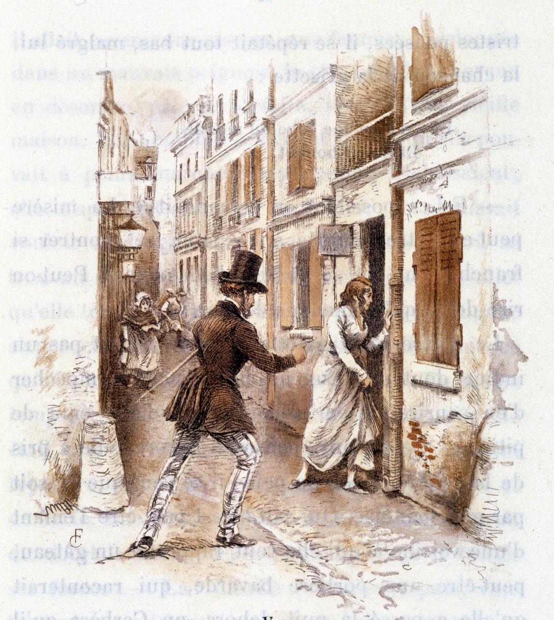 Illustration af "" Profile of grisette""" ny tilhørende Receuil "" Mimi de Pinson"" af Alfred de Musset af François Courboin