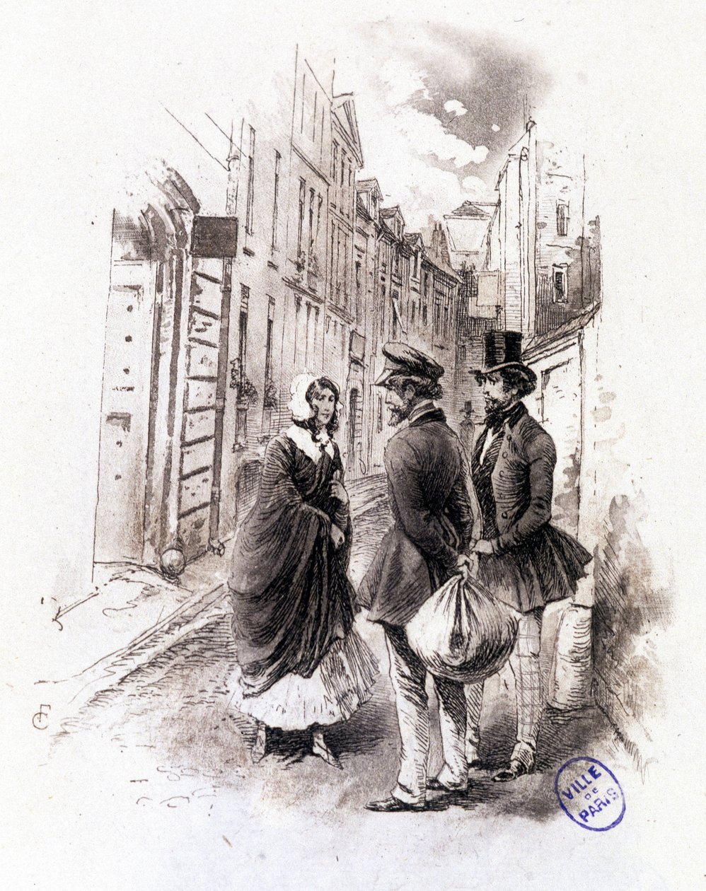 Illustration af "" Profile of grisette""" ny tilhørende Receuil "" Mimi de Pinson"" af Alfred de Musset af François Courboin