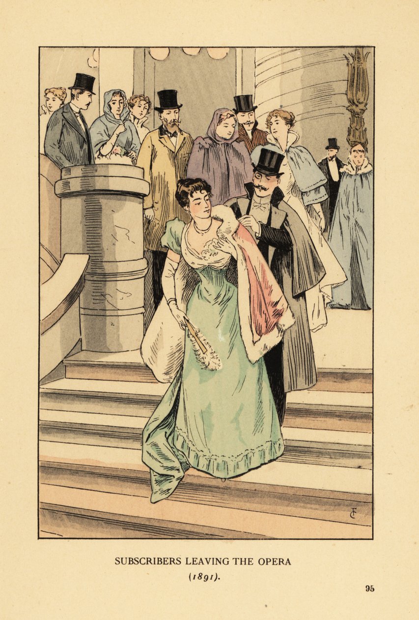 Abonnenter, der forlader operaen af François Courboin