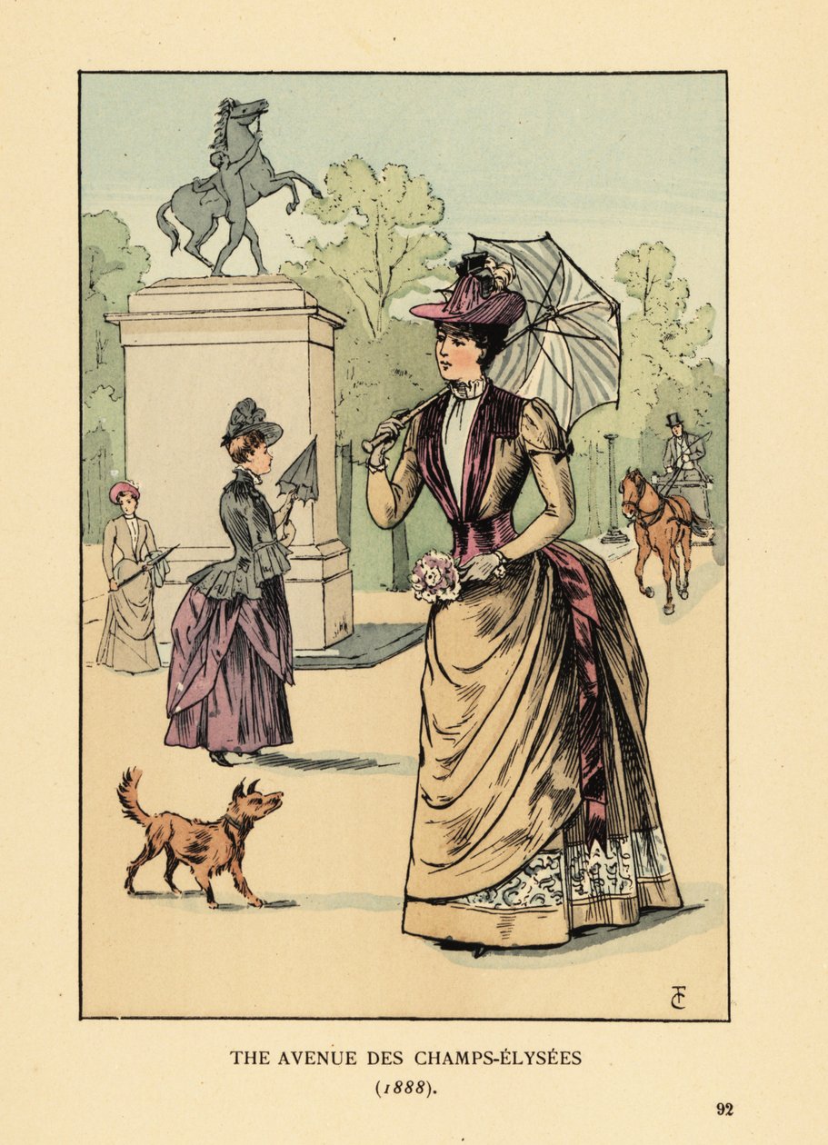 Avenue des Champs-Elysées i 1888 af François Courboin