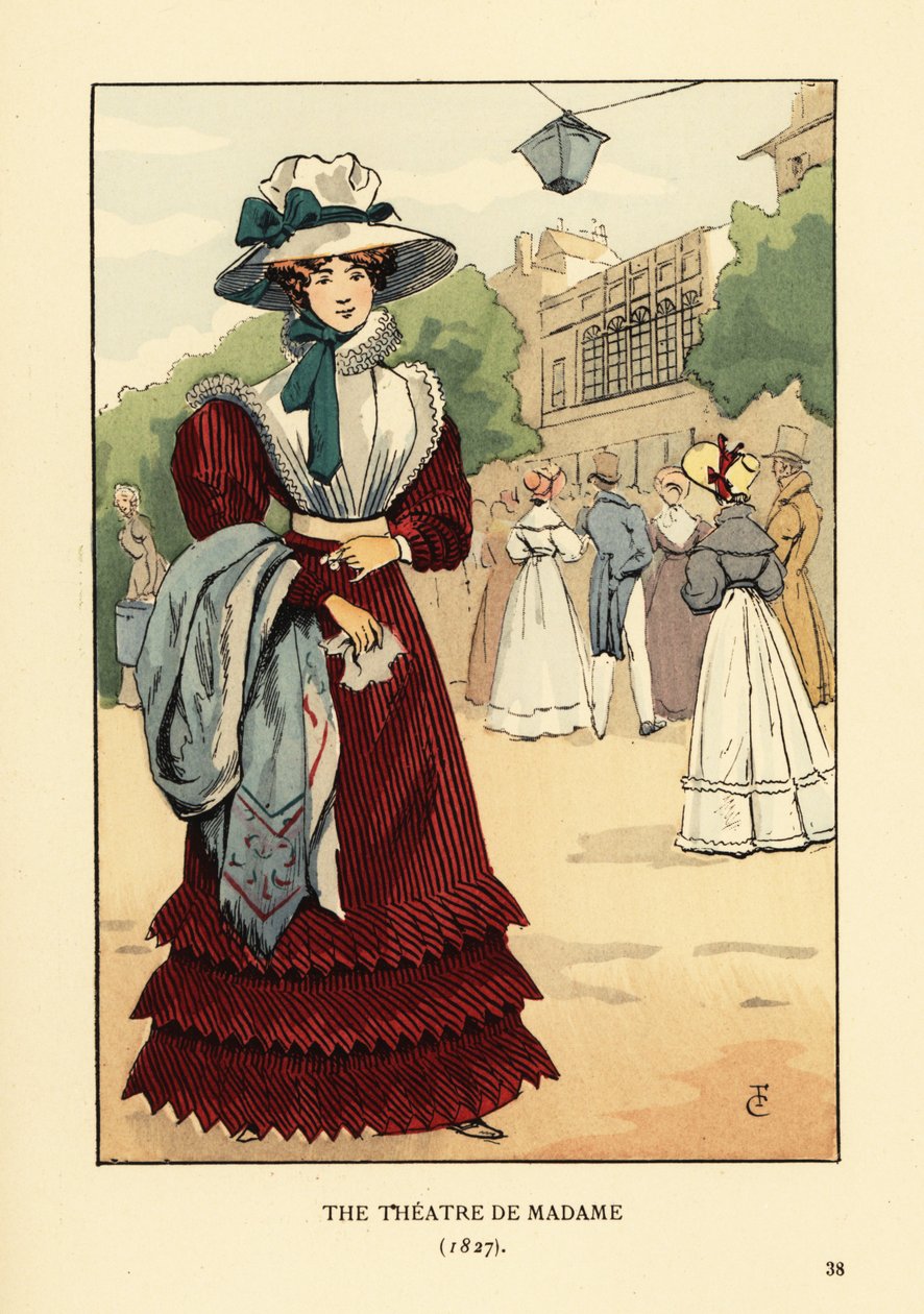 Kvinde udenfor Theatre du Gymnase, Paris af François Courboin