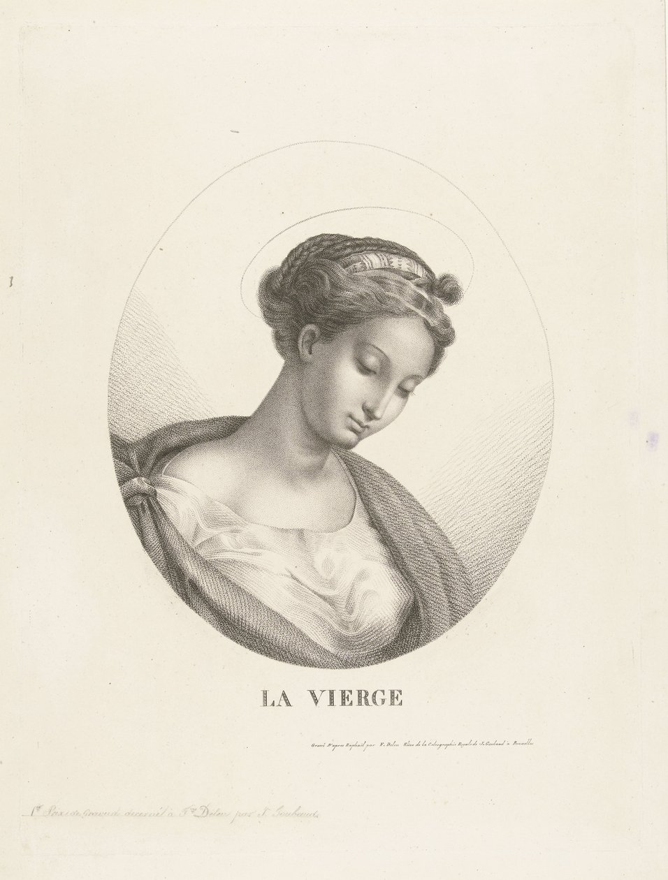 Bryste af Mary i oval La Vierge (titel på objekt) af François Deleu