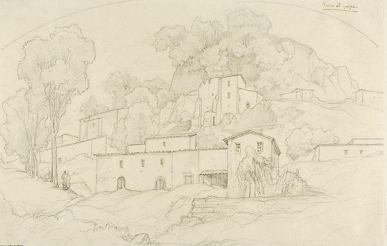 Rocca di Papa af François Edouard Bertin