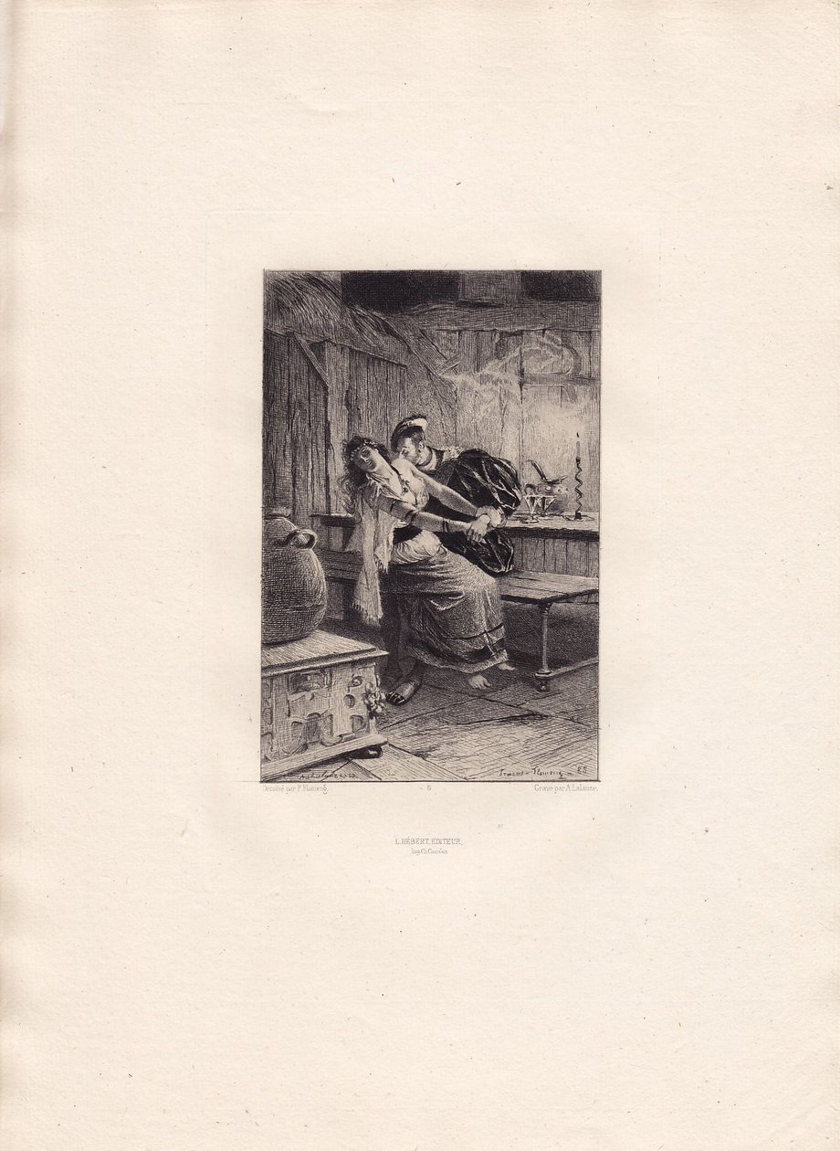 François Flameng - Victor Hugo - Kongen morer sig af Francois Flameng