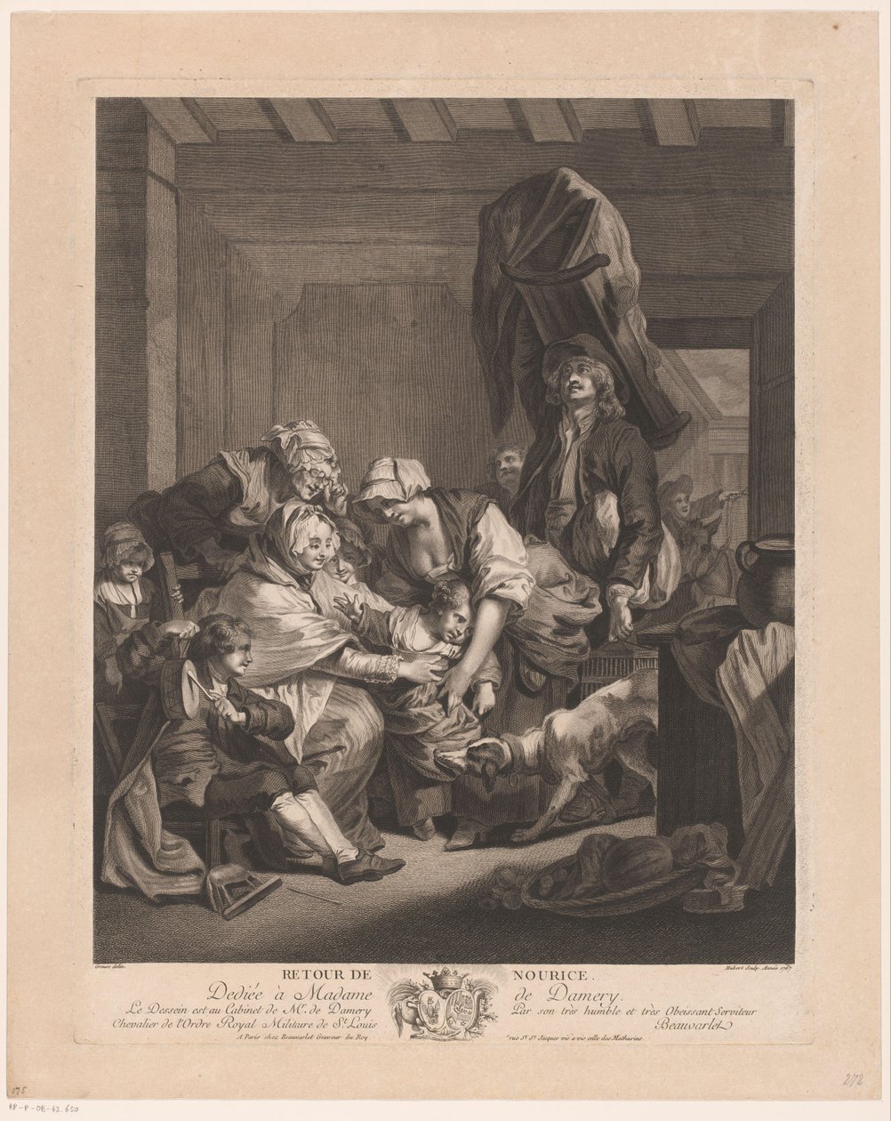 Min bringer et barn tilbage til sin familie Returner Nourice (titel på objekt) af François Hubert