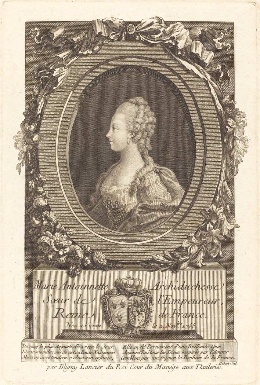 Marie Antoinette af François Hubert after Honore Thomas Bligny