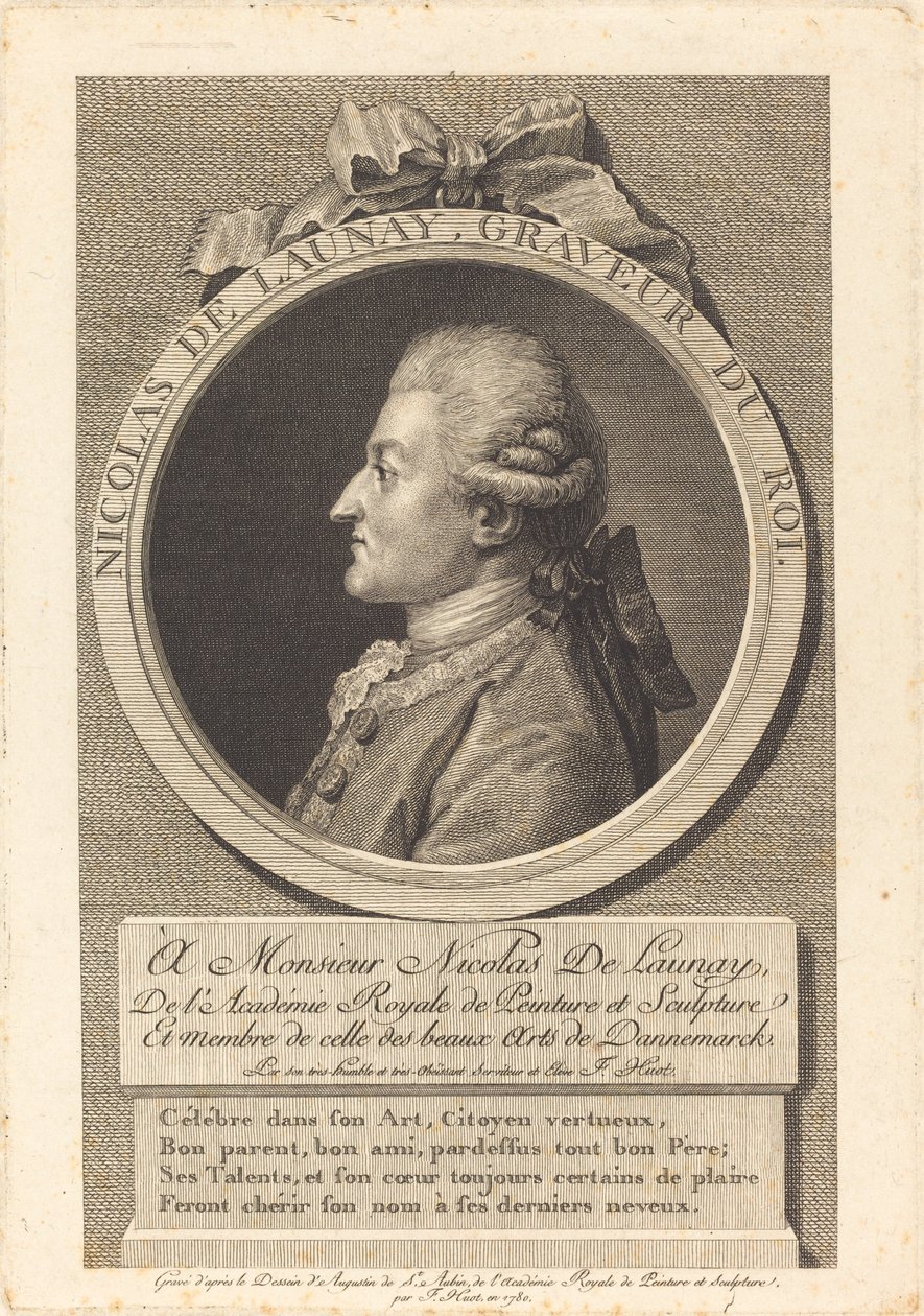 Nicolas Delaunay af François Huot after Augustin de Saint Aubin