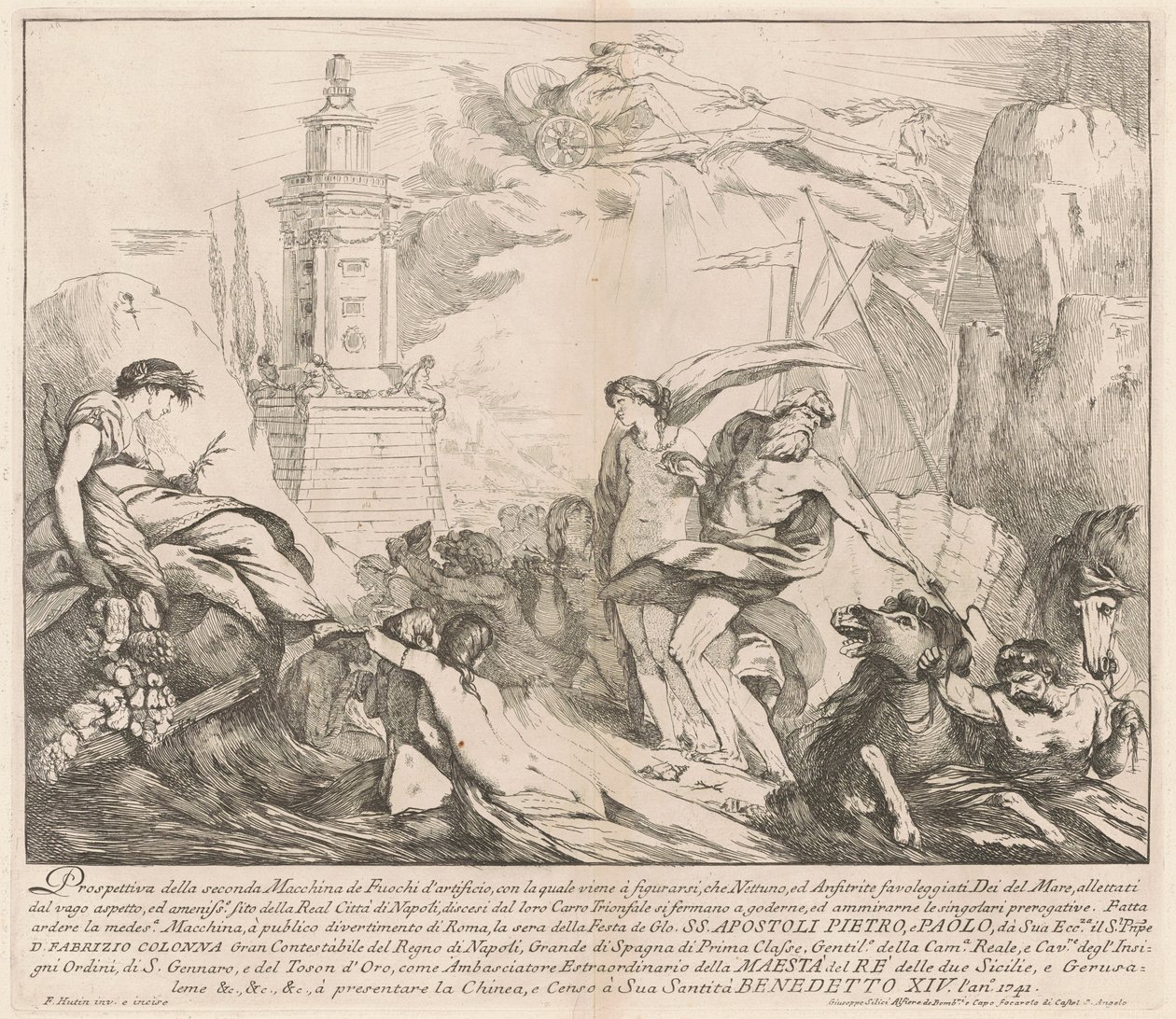 Seconda Macchina for Kina af 1741: Neptun og Amphitrite af François Hutin