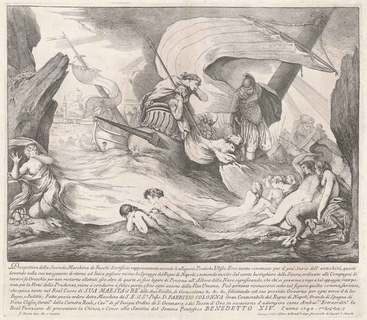 Seconda Macchina for Chinea af 1742: Ulysses og sirenerne af François Hutin