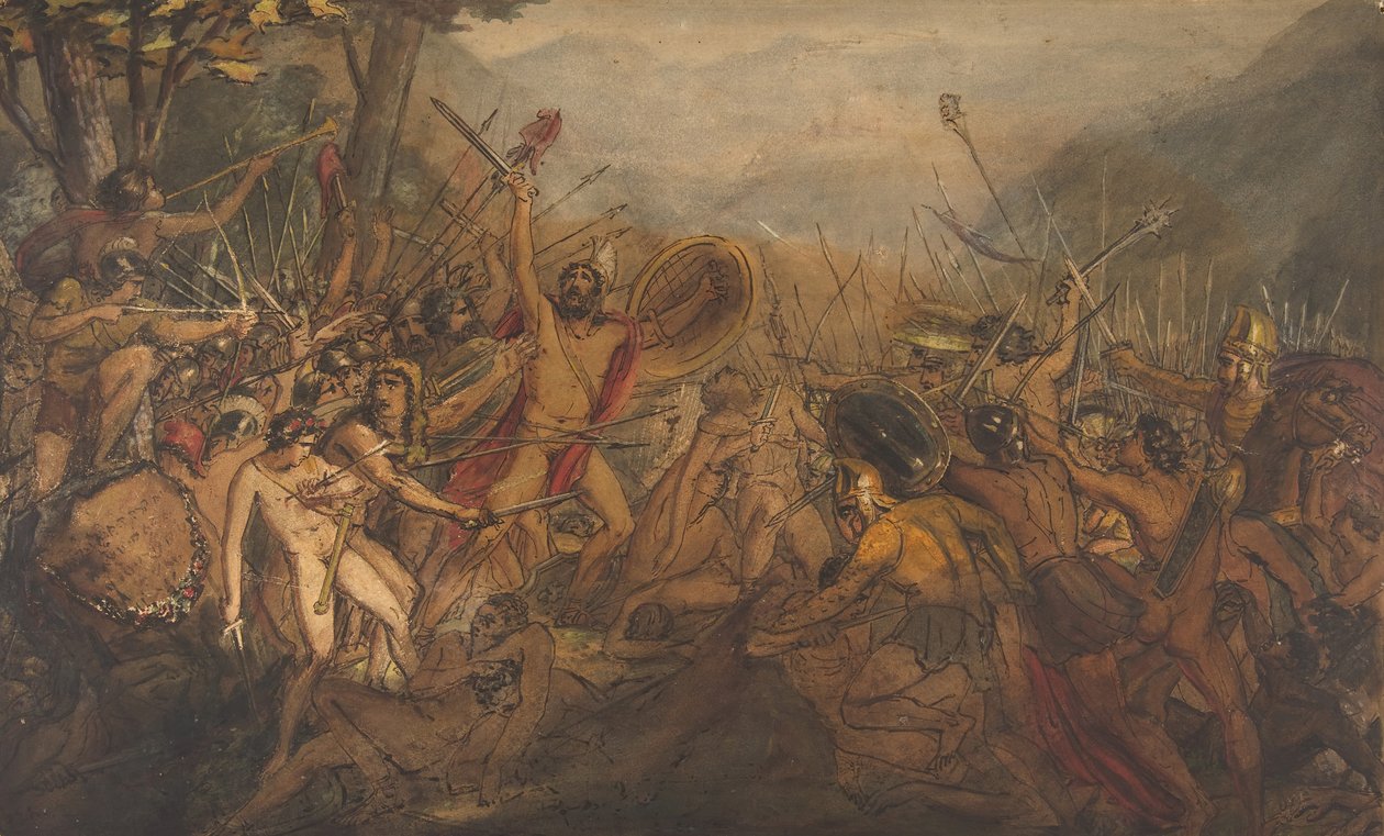 Slagscene, 1800-tallet. af François Joseph Heim
