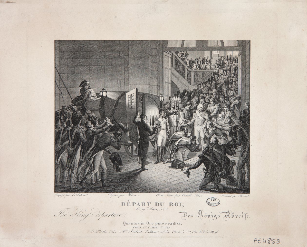 Kongens afgang, 19. marts 1815, c.1820 af François Joseph Heim