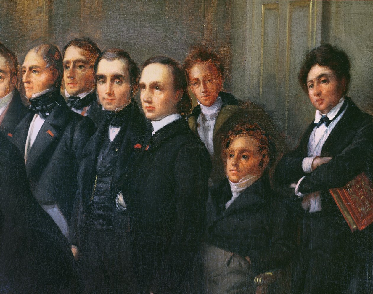 Foredrag i foyeren til Comedie Francaise, 26. maj 1828 (detaljer) af François Joseph Heim