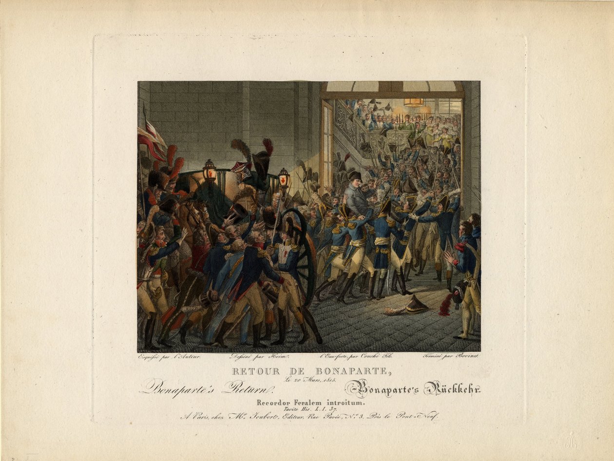 Napoleon vender tilbage fra øen Elba, 1815 af François Joseph Heim