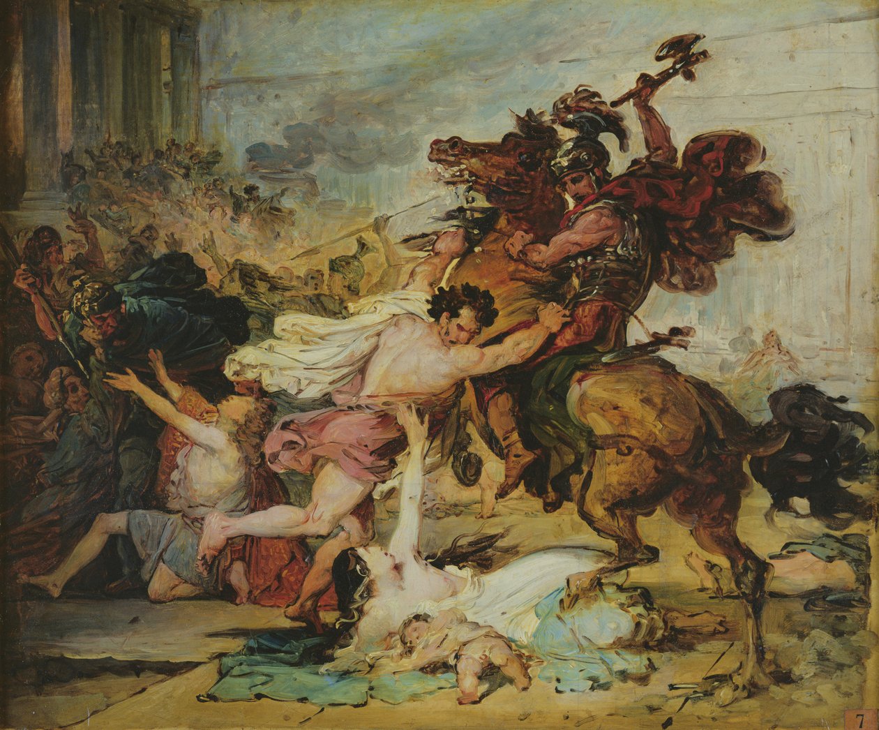Skitse af The Ransack of Jerusalem af romerne, 1824 af François Joseph Heim