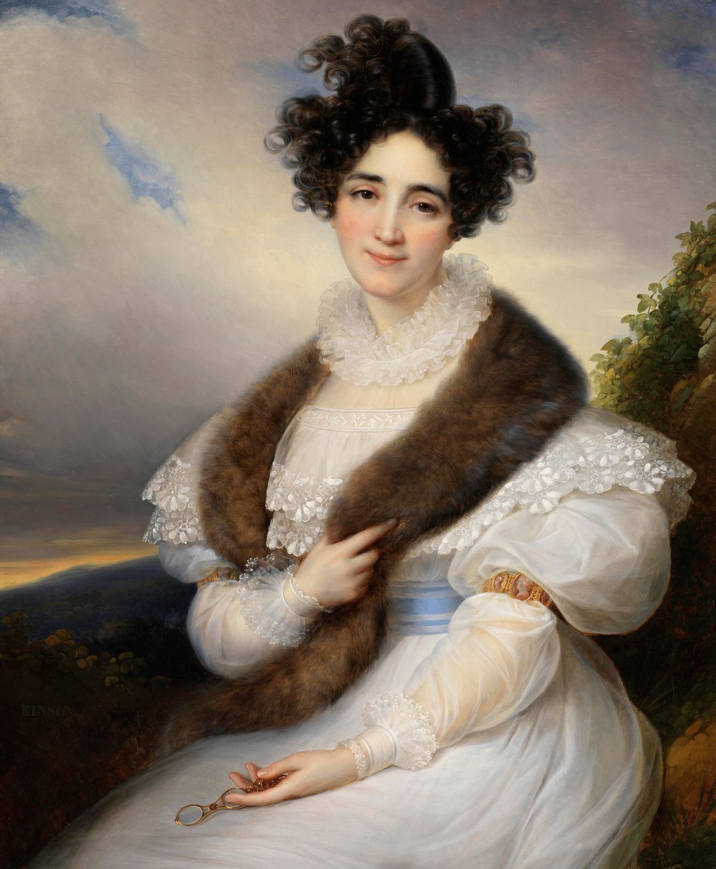 Portræt af Marie-Joséphine-Emilie Lafont-Porcher, ca. 1827. af François Joseph Kinson