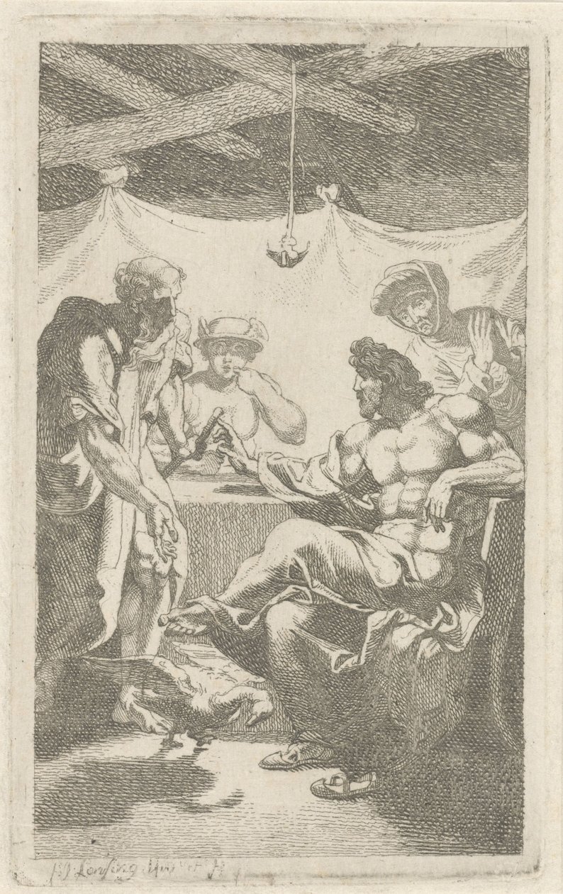 Jupiter og Merkur ved Philemon og Baucis af François Joseph Lonsing