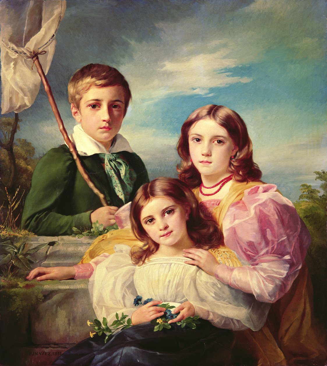 Leon Suys og hans to søstre, 1800-tallet af François Joseph Navez