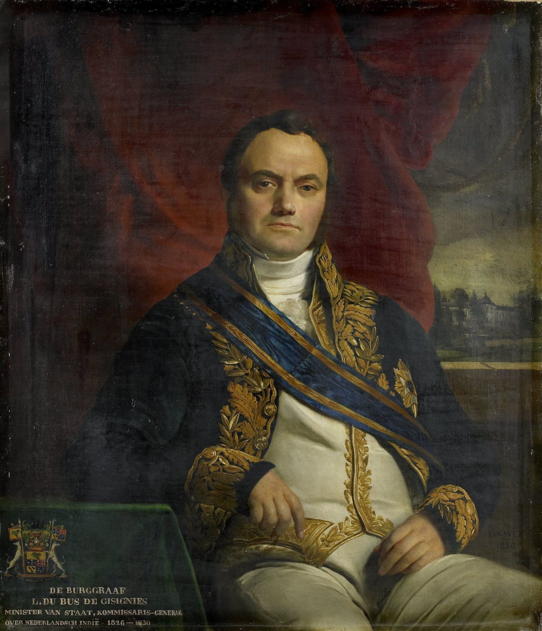Portræt af Leonard Peter Joseph, Viscount of the Bus of Gisignies, generalkommissær af François Joseph Navez
