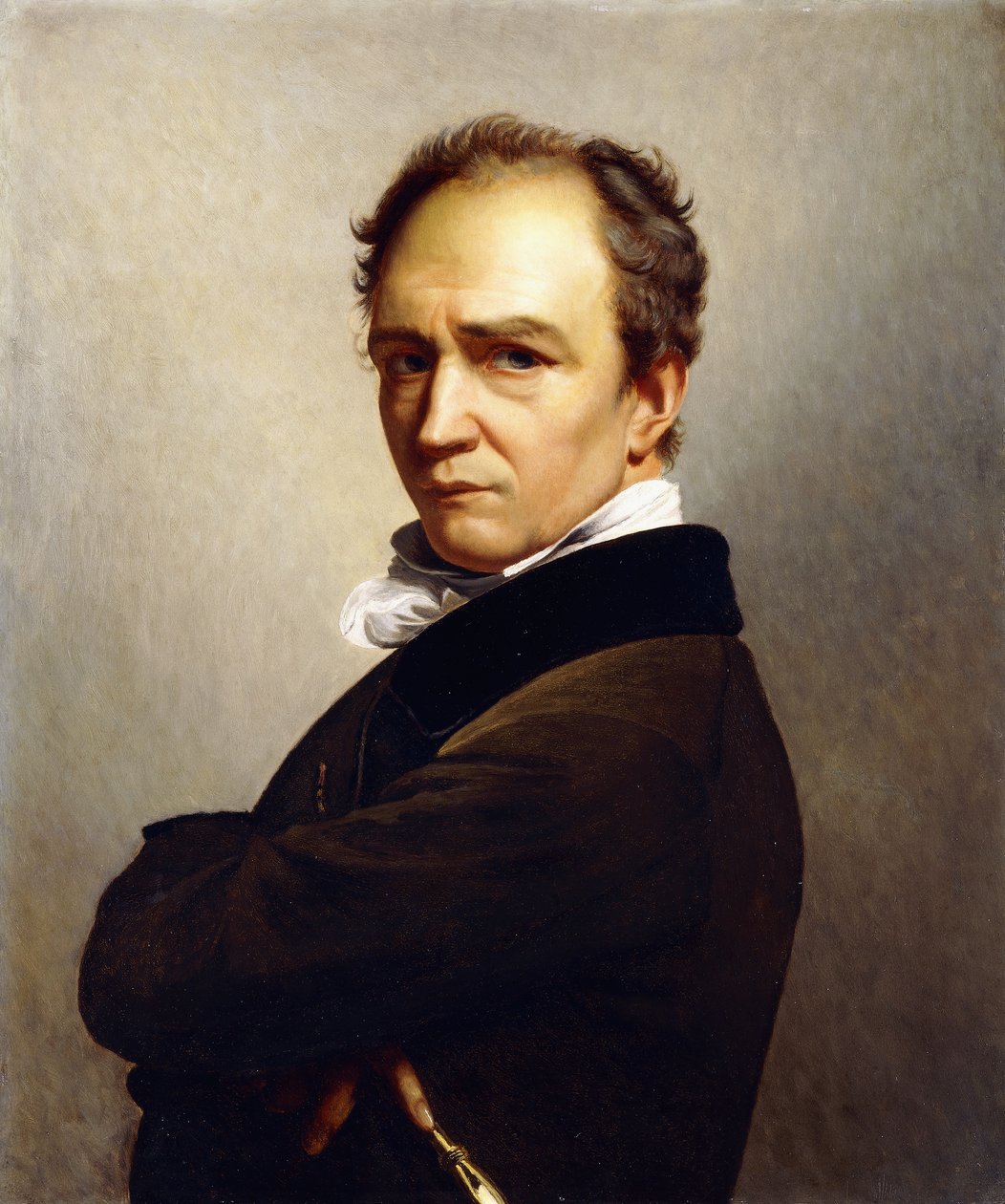 Portræt af kunstneren, der holder en stylus, af François Joseph Navez