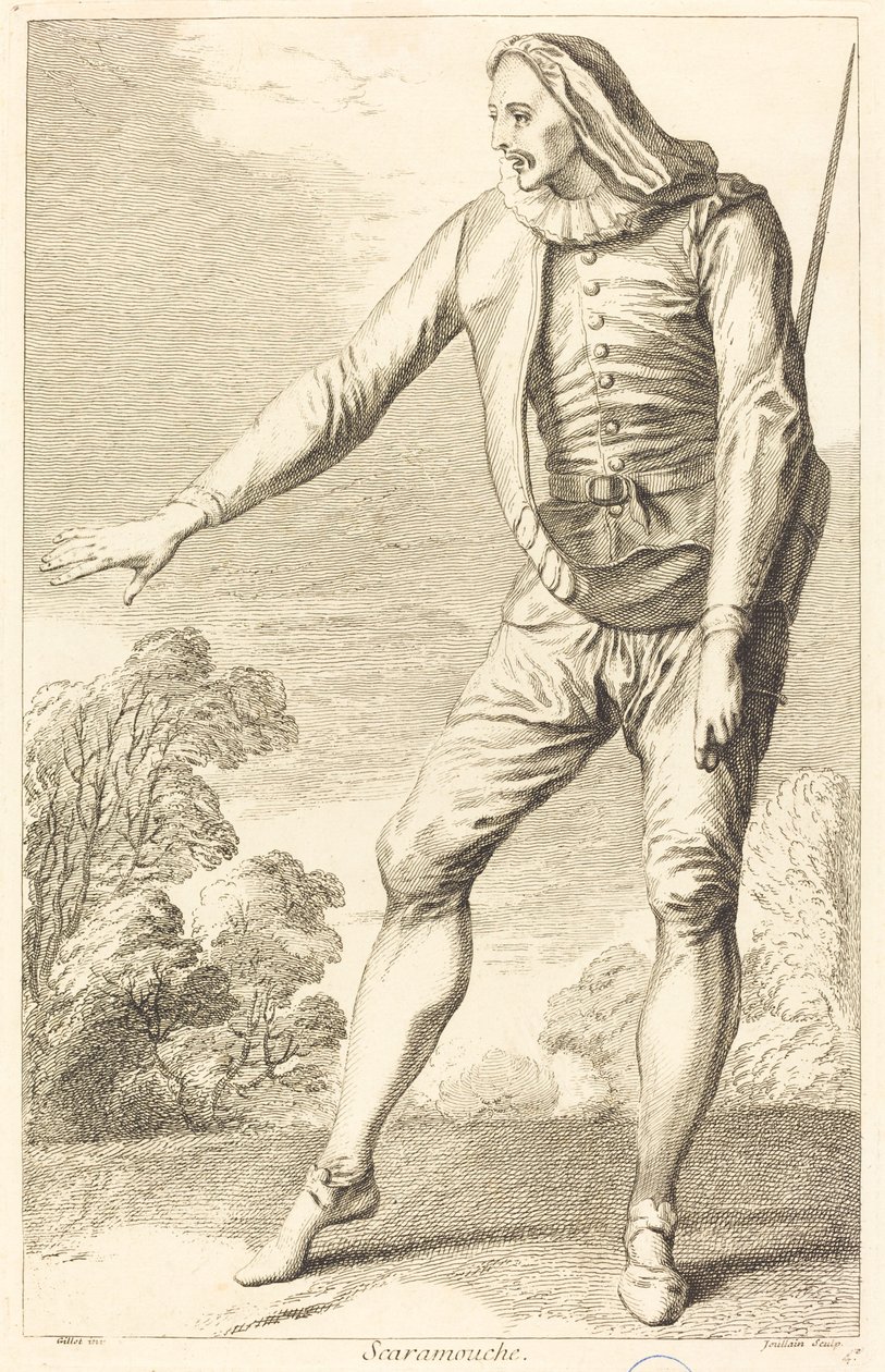 Scaramouche af François Joullain after Claude Gillot