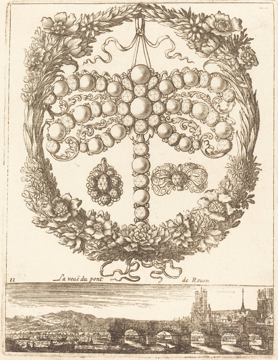Udsigten fra Rouen-broen af François Le Febvre
