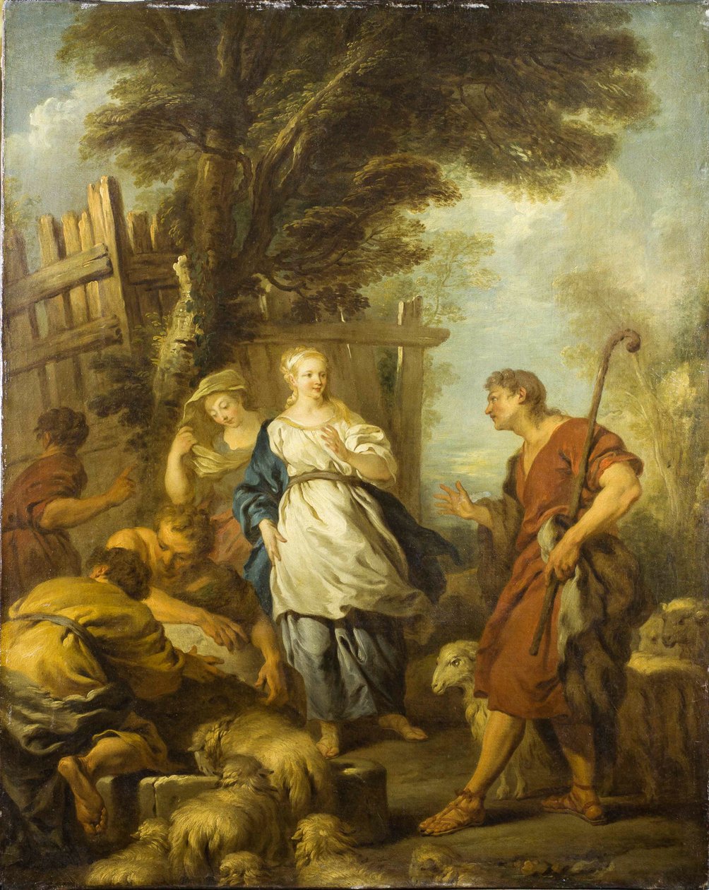 Jacob møder Rachel ved brønden, ca 1720. af François Le Moyne