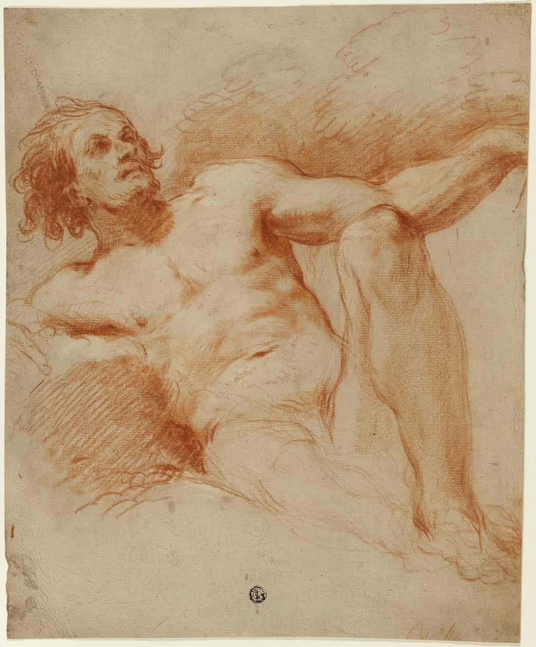 Siddende nøgen mand af François Le Moyne