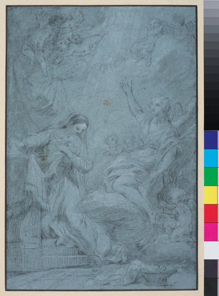 Bebudelse, ca. 1727 (kridt på papir) af François Lemoyne