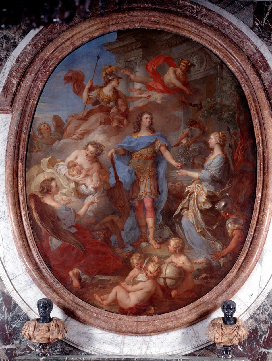 Ludvig XIV præsenterer fred for Europa, begyndelsen af det 18. århundrede af François Lemoyne