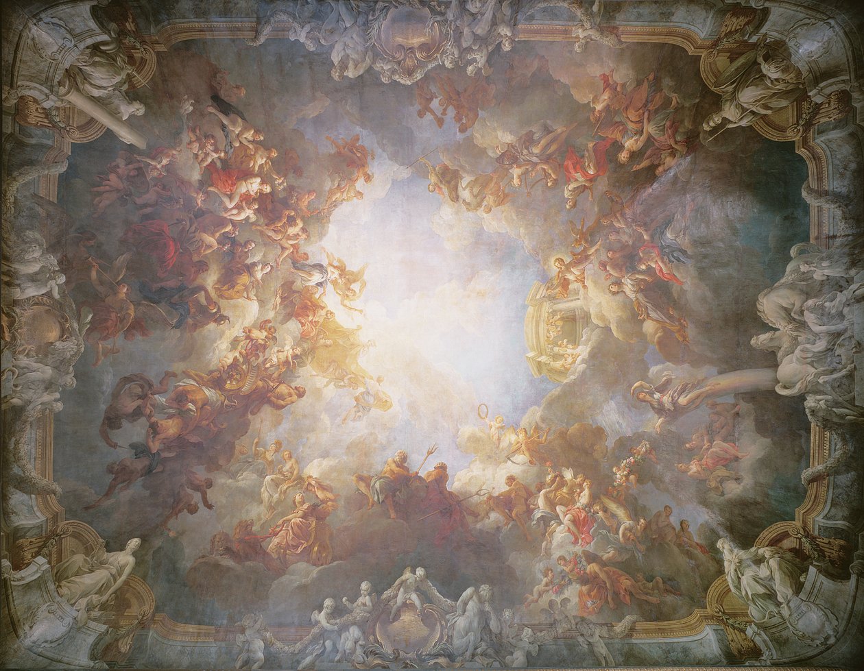 The Apotheosis of Hercules, fra loftet i The Salon of Hercules, 1733-6 af François Lemoyne