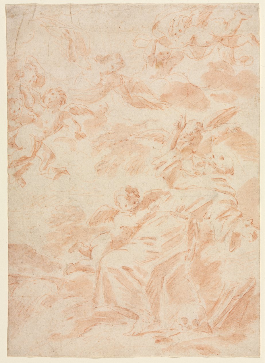Stigmatiseringen af Saint Francis, første tredje 1700-tallet. af François Lemoyne