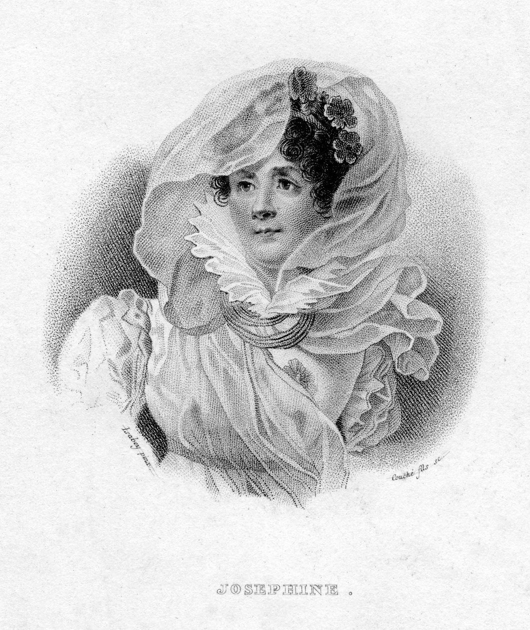 Joséphine de Beauharnais, første hustru til Napoléon Bonaparte og kejserinde af Frankrig, 1800-tallet af François Louis Couché
