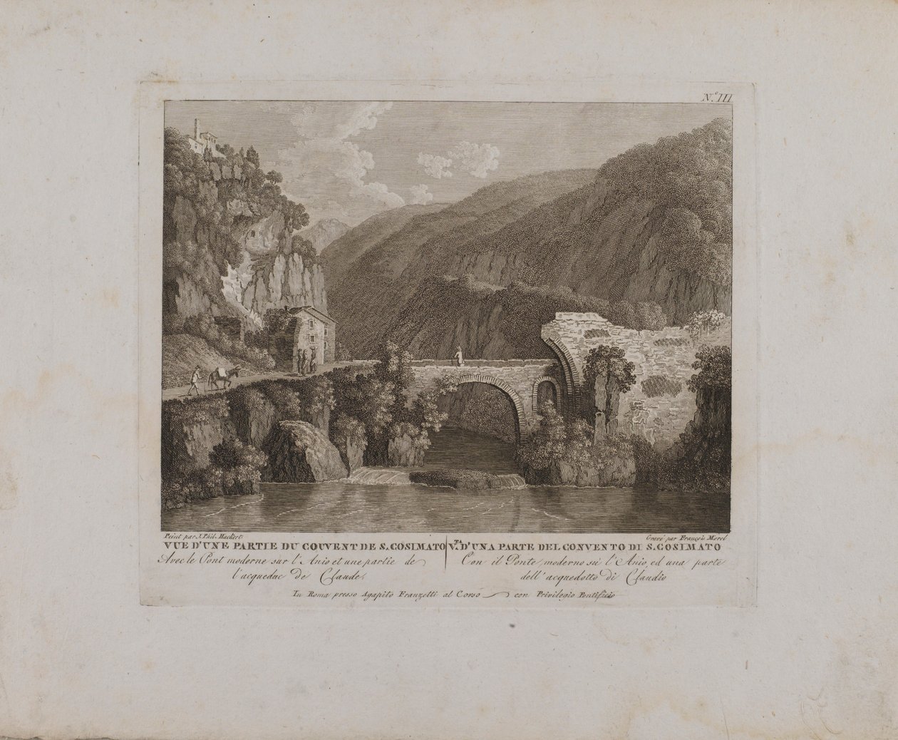 Udsigt over en del af S. Cosimato-klosteret (nr. III) af François Morel