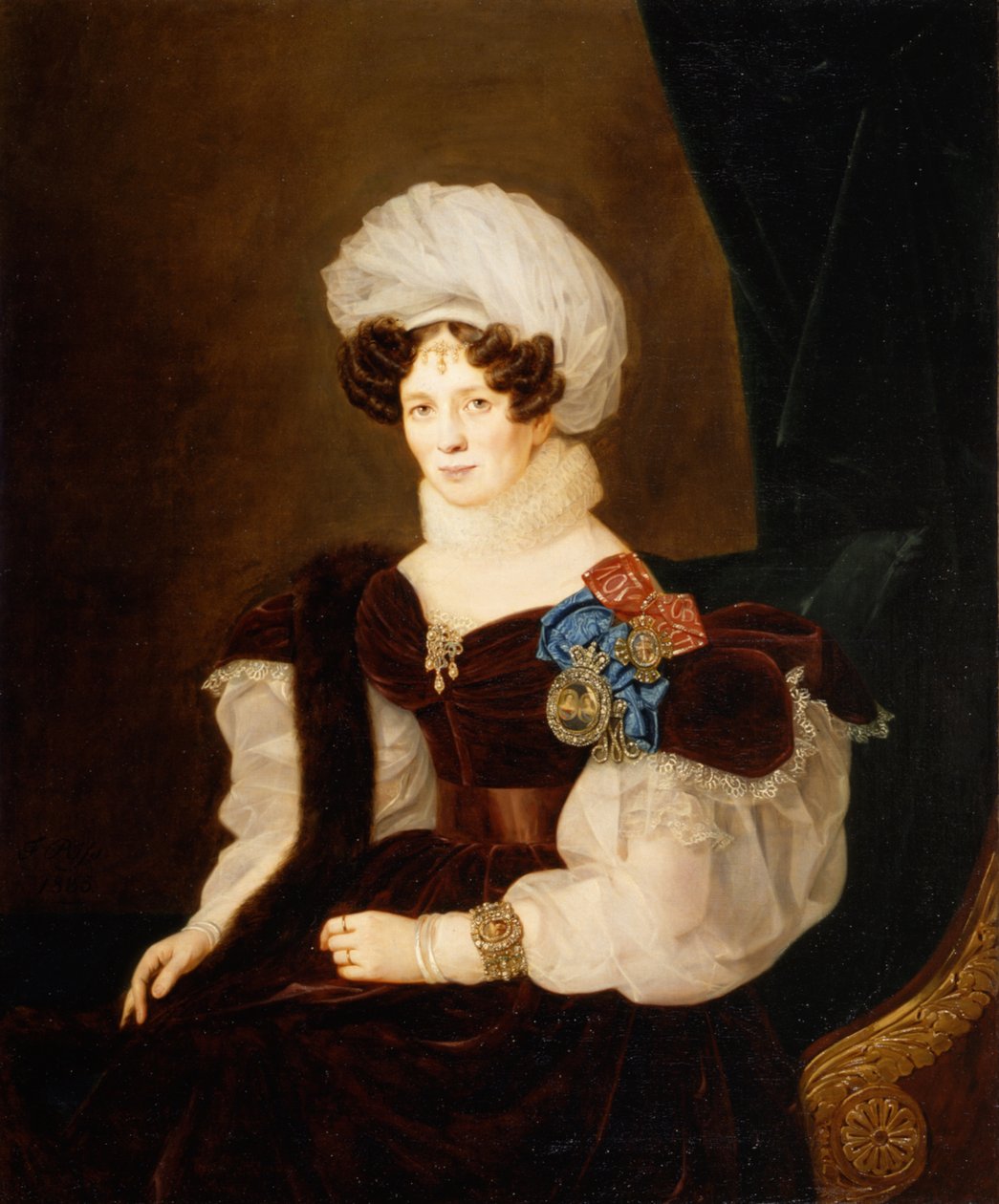 Portræt af prinsesse Tatyana Vasilievna Golitsyna 1783-1841, 1835. af François Nicolas Riss