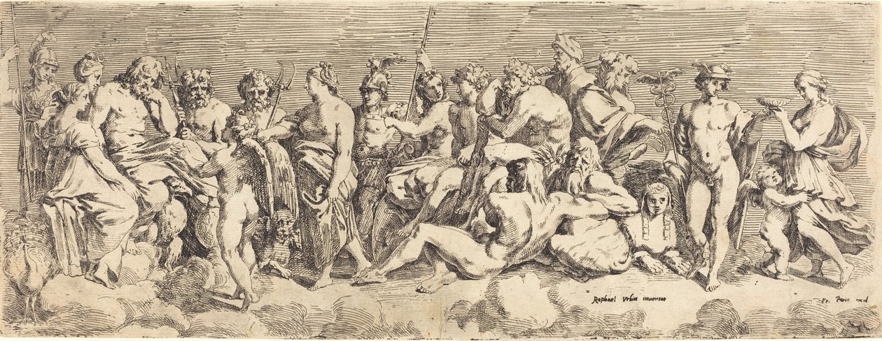 Psyches optagelse i Olympia af François Perrier after Raphael